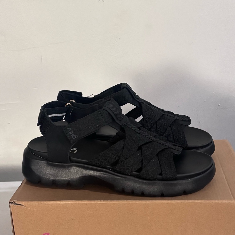 Ryka Blissful Women’s Black Sandals Size 6.5 M